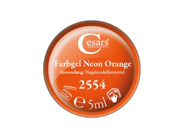 Cesars Farbgel Neon Orange 5ml