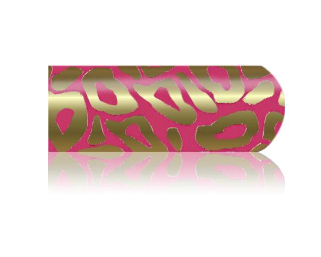 Cesars Nail App 10 metal leopard pink & gold