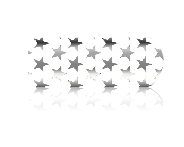 Cesars Nail App 20 metal star truck white & silver