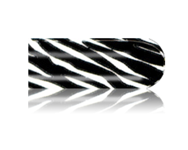 Cesars Nail App 38 metal zebra black & white & silver